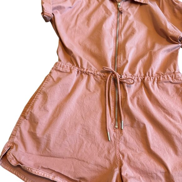 Pistola Coral Shorts Romper Short Sleeves Drawstring Waist Cotton Size Medium - Picture 4 of 10